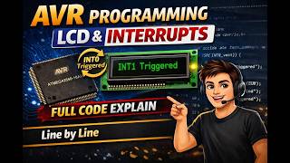 LCD Module with Interrupt | ATMEGA2560 | AVR Programing | Microcontrollers & Embedded Systems|242032