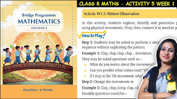Class 8 Maths Bridge Program Course | Activity W 1.5 for Week 1 | 8th Class Maths New NCERT Book