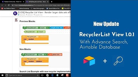 New Updated RecyclerList View With Airtable Database and Advance Search System in kodular