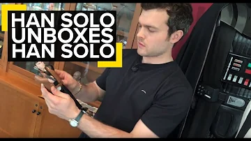Alden Ehrenreich unboxes his first Han Solo action figure