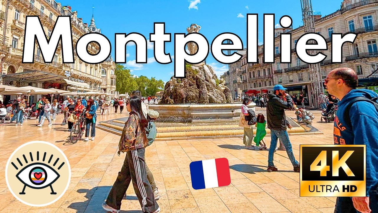 МОНПЕЛЬЕ, Франция 4K ✅ ПЕШЕХОДНАЯ ЭКСКУРСИЯ С ИСТОРИЧЕСКИМ ОПИСАНИЕМ С СУБТИТРАМИ! ✨