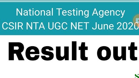 Big update ll CSIR UGC NET June 2020 results out