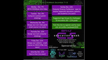 BFHS CSEdWeek 2020 Intro Video