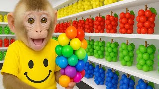Monyet Lily Imut memanen buah-buahan dan membuat kue di rumah bersama teman bebek! | Lily Indonesia