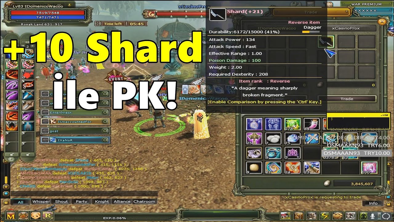 DomenicoWacco - Arkadaşının Verdiği +10 Shard İle PK Atıyor! | Knight Online