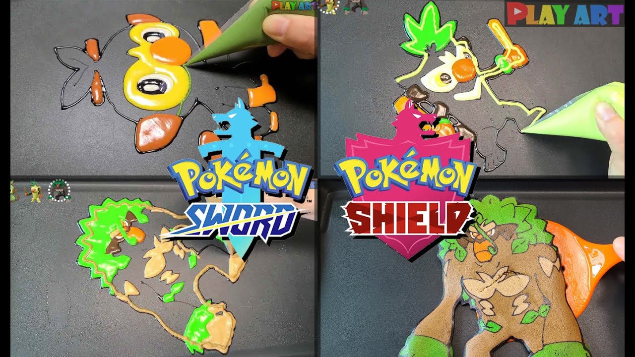 Play: Pokemon Pancake Art: the Grookey evolution challenge that's oddly soothing to watch