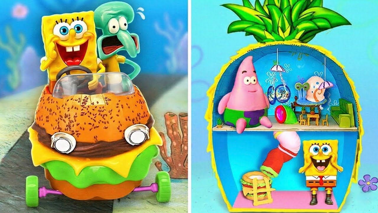 Vamos Passear, Lula Molusco! 🦑💙 *Mini Casa de Papel do Bob Esponja*