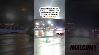 Crazy fast Trackhawk vs C8 Corvette street tire race