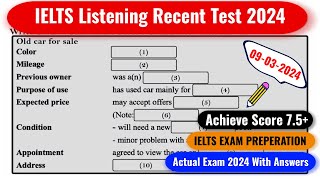 IELTS Listening Actual Test 2024 with Answers | 09.03.2024