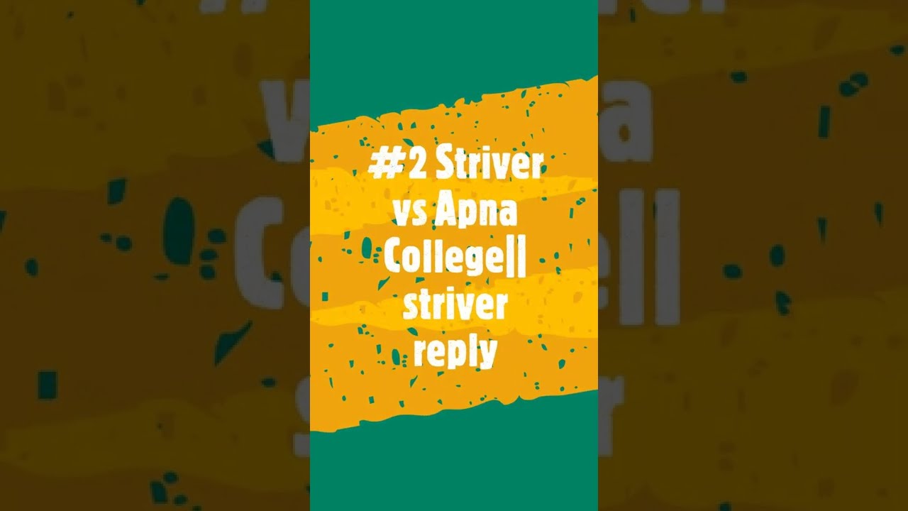 #2 Striver vs Apna College || Striver reply || who is wrong - YouTube