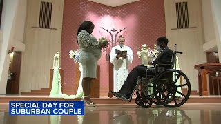 Couple holds wedding ceremony at suburban hospital as groom undergoes cancer treatment