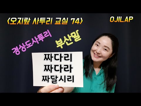 [오지랖 사투리 교실 74] 경상도사투리, 부산말. 짜달시리, 짜다리, 짜다라