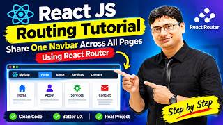 React JS Routing Tutorial | Share One Navbar Across All Pages Using React Router