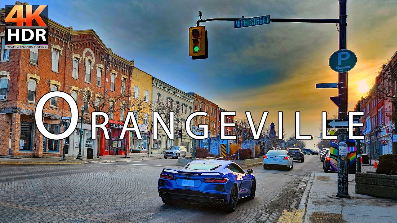 Scenic Orangeville Ontario Canada| Orangeville 4K HDR Walk| Orangeville Sunset Tour