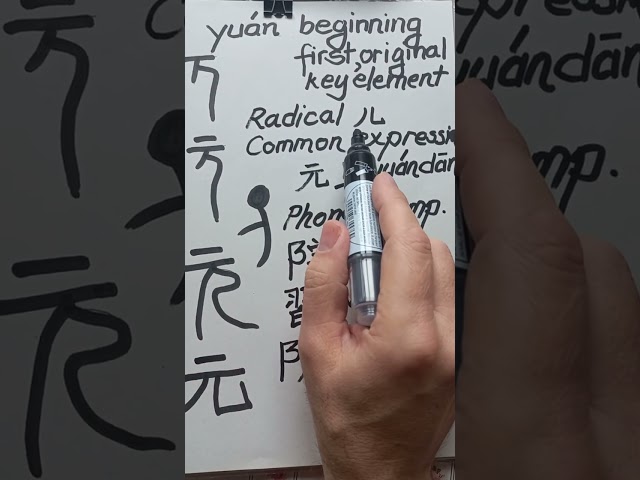 First original key element in Chinese beginning(218) #EasyChineseWriting #yuanchinesemoney