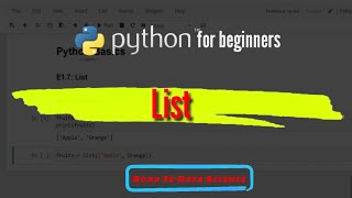 E 1.7.2 List in Python (part 2 of 2) | Python Basics | Road to Data Science