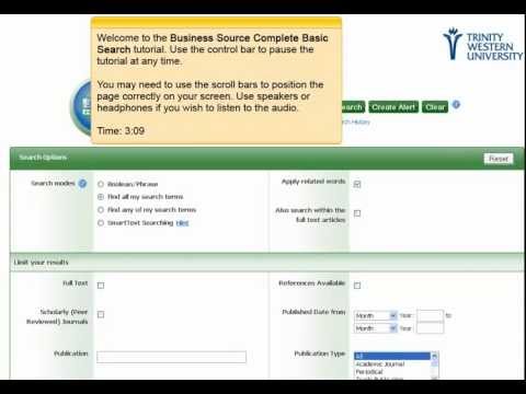 EBSCOhost Business Source Complete Basic Search Tutorial