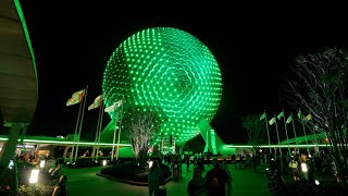 EPCOT Spaceship Earth Encanto Spectacle of Lights Show in 4K | Walt Disney World Florida March 2023