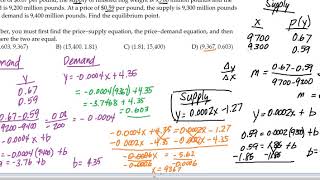 Supply and demand - finding the equilibrium point