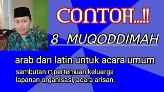 contoh teks!! 8 kalimat pembuka muqoddimah arab dan latin