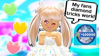 I Tested My Fans Diamond Tricks And They Worked Roblox Royale High School Youtube - royale high tips and tricks roblox