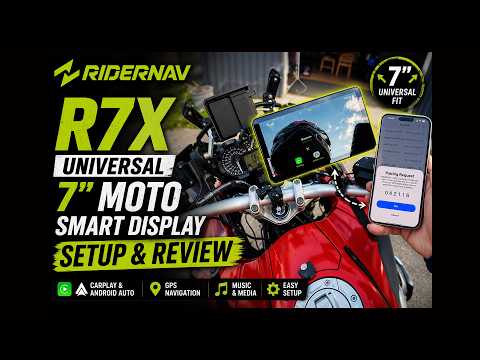 RIDERNAV R7X MOTO UNIVERSAL SMART DISPLAY SETUP AND REVIEW