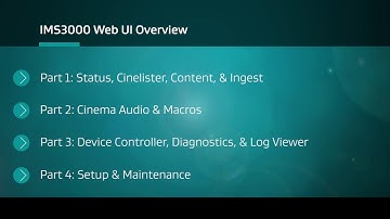 SERVER IMS3000 Web UI Overview   Part 2
