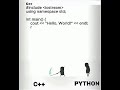 Python Vs C++(Running First Program)