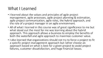 Week  7 Assignment - Agile Project Management