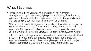 Week  7 Assignment - Agile Project Management