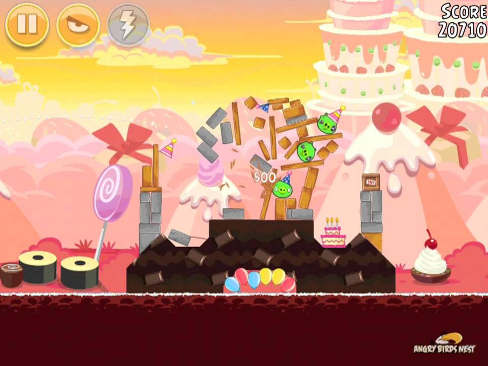 Angry Birds Birdday Party 19-1 Walkthrough 3 Star Birthday Party - YouTube