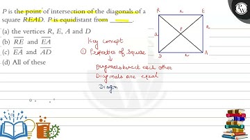 \( P \) is the point of intersection of the diagonals of a square \( R E A D . P \) is equidista...