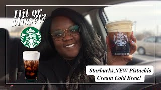 Trying Starbucks NEW Pistachio Cream Cold Brew SPRING DRINKS ☘️ | SIPPING WITH JACK