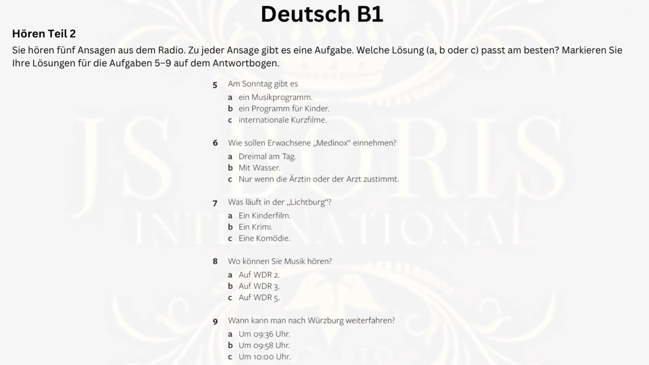 2024-2025 Latest Telc B1 new Pattern B1 Hören | Modalltest |#telcprufüng Übungstest #TelcB1Hören