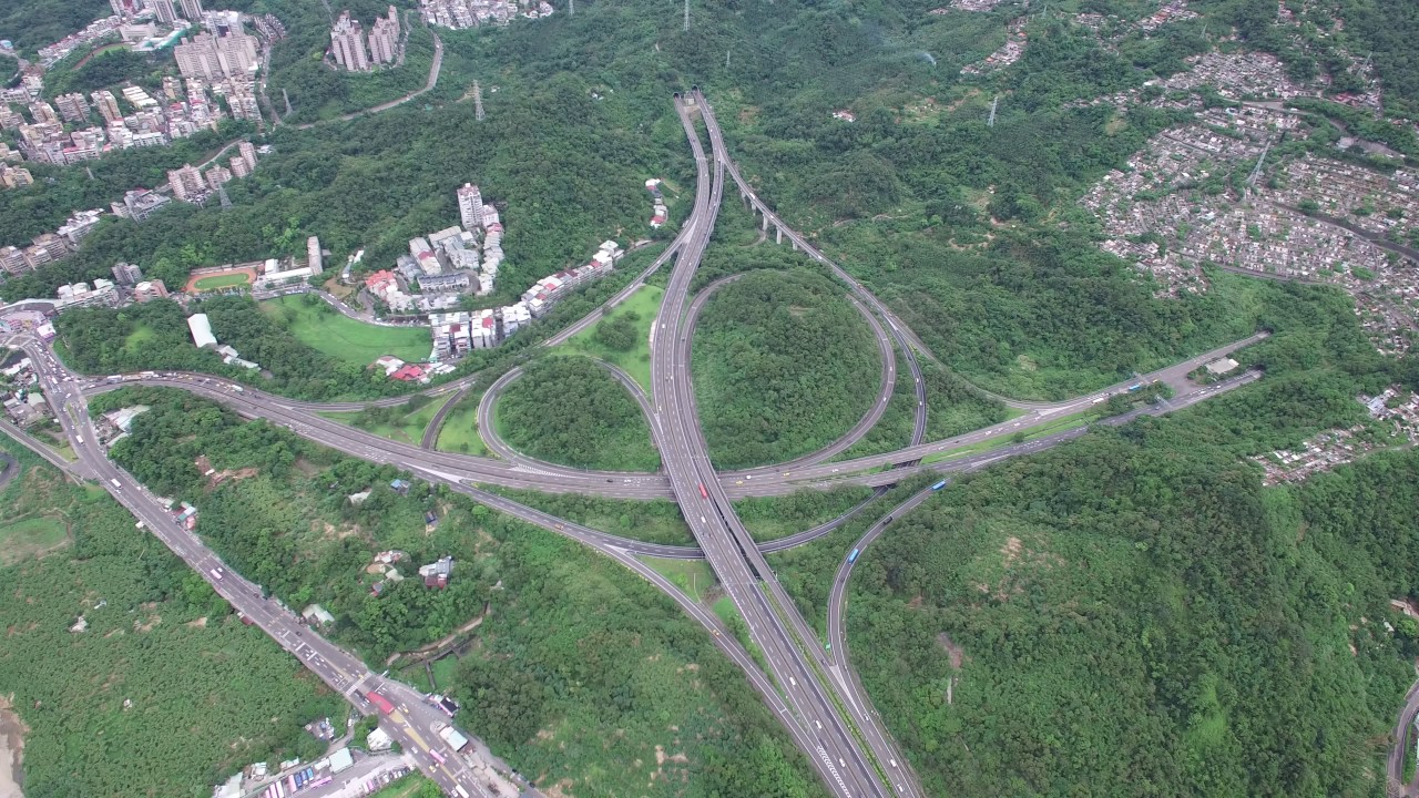 台北市國道3甲台北聯絡道萬芳交流道鳥瞰景 Youtube