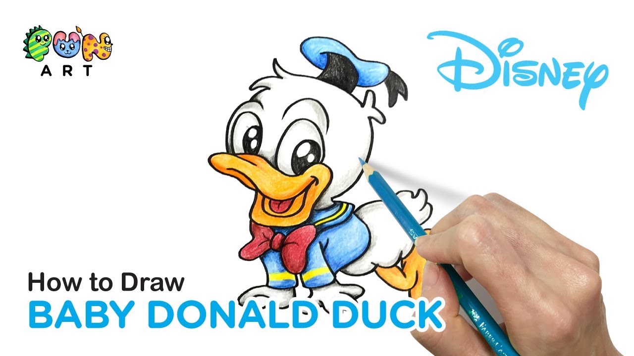 How To Draw Baby Donald Duck Step by Step Drawing Guide by Dawn   DragoArt