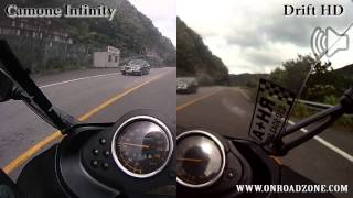 Action camera CamOne Infinity VS DriftHD 720p 170˚ Wide angle test . (BMW R1100S)
