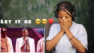 Our first time reacting to Sanremo 2023 - Marco Mengoni e Kingdom Choir -cantano 'Let it be' 🥺❤️