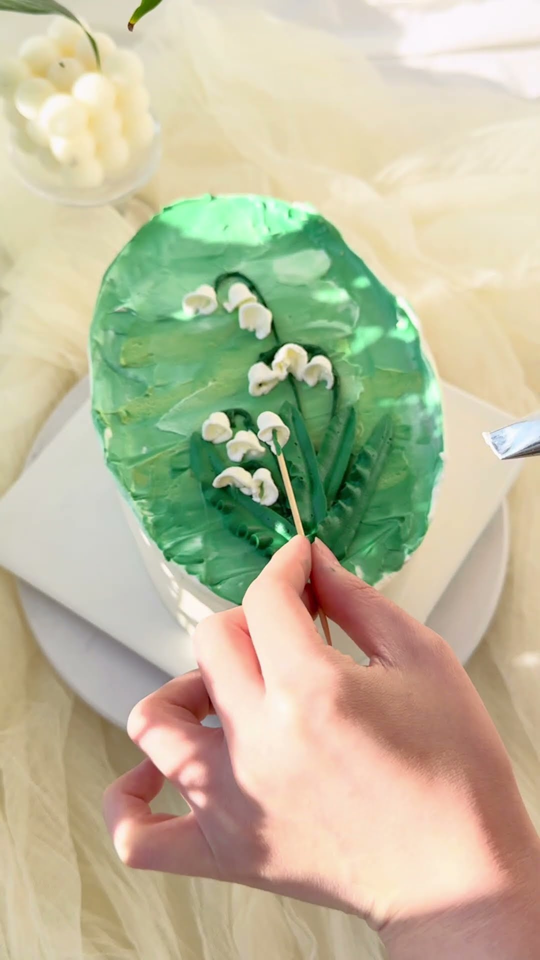 Little lily of the valley, it's that simple Cake training Cake baking teaching Hands-on teaching
