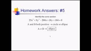 Classifying Conics: Problem Set #1