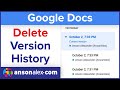 How to delete version history in google docs