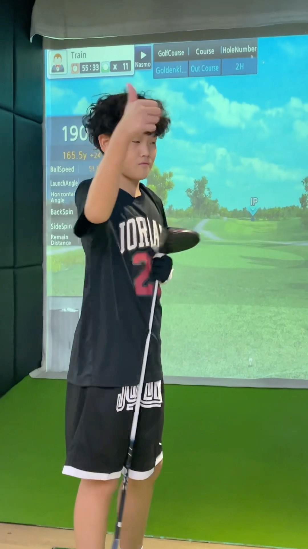 (Golf familyVN)tại p.tập golf 3D em có  những cú đánh đẹp ?#golf #shorts