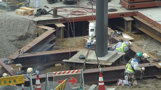 東京メトロ日比谷線虎ノ門ヒルズ駅の建設状況（2020年12月19日）