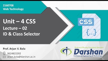 Unit 4: ID and Class Selector in CSS