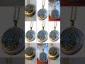 Photo Locket Gold-Plated : Blue Enamel Moon and Stars