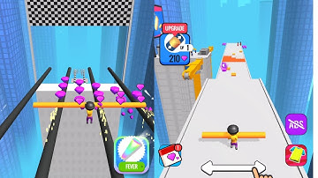 ROOF RAILS Gameplay (iOS,Android) Walkthrough New Levels Max Skills | Satisfying GamePlay