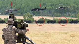 Massive Russian Convoy ambushed by AT units - Helicopter shot down - New war SIMULATIING - ARMA 3