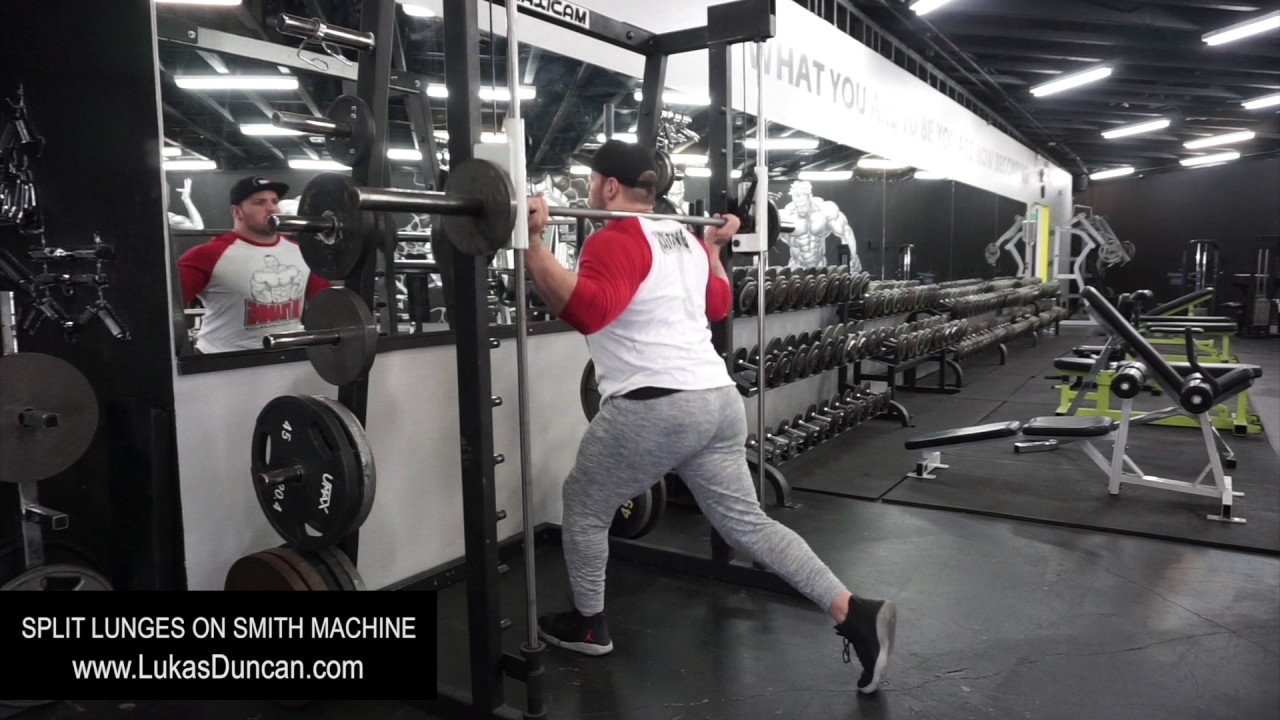 Split Lunges On Smith Machine Youtube