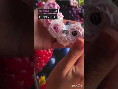 Кольє ручної роботи з квітами з полімерної глини., видео 1