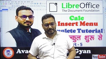 Libre Office calc Insert Menu | LibreOffice Calc Insert Menu in Hindi | Insert menu for Beginners